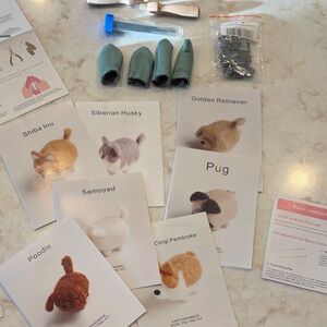 Needle felting kit for making pet figurines - cats and dogs